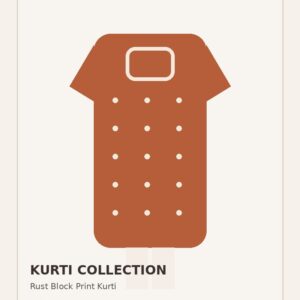 Rust Block Print Kurti