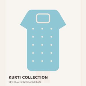 Sky Blue Embroidered Kurti