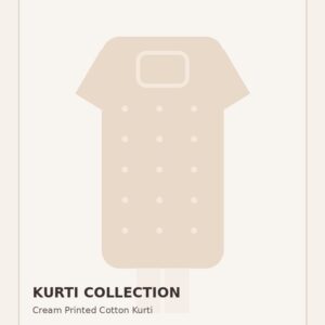 Cream Printed Cotton Kurti